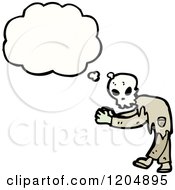 Cartoon Of A Skull Thinking Royalty Free Vector Illustration by lineartestpilot