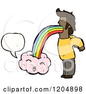 Cartoon Of A Man Vomiting A Rainbow Royalty Free Vector Illustration