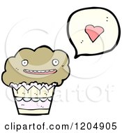 Cartoon Of A Muffin Speaking Royalty Free Vector Illustration by lineartestpilot