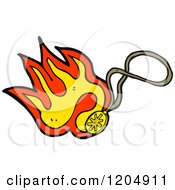 Cartoon Of A Flaming Necklace Royalty Free Vector Illustration by lineartestpilot