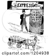 Clipart Of A Vintage Black And White Expression Royalty Free Vector Illustration