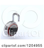 Poster, Art Print Of 3d Round Unlocked Combination Padlock On Shaded White