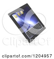 3d Touch Screen Tablet Computer On Shaded White