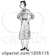 Poster, Art Print Of Vintage Black And White Annoyed Woman With Her Hands On Her Hips