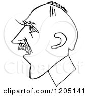 Poster, Art Print Of Black And White Sketched Male Caricature