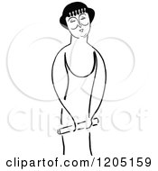 Cartoon Of A Vintage Black And White Woman Eunice Vance Royalty Free Vector Clipart
