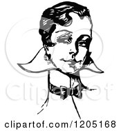 Clipart Of A Vintage Black And White Portrait Of A Woman Royalty Free Vector Illustration