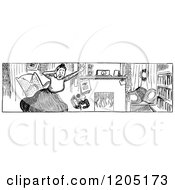 Clipart Of A Vintage Black And White Startled Woman Royalty Free Vector Illustration