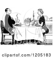 Poster, Art Print Of Vintage Black And White Couple Dining