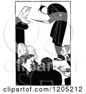 Cartoon Of A Vintage Black And White Lecture Royalty Free Vector Clipart