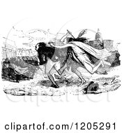 Clipart Of A Vintage Black And White Violent Street Scene Royalty Free Vector Illustration by Prawny Vintage
