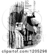Clipart Of A Vintage Black And White Sick Mans Bill Royalty Free Vector Illustration