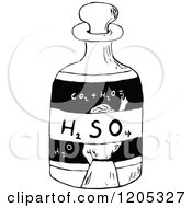 Clipart Of A Vintage Black And White Chemistry Bottle Royalty Free Vector Illustration by Prawny Vintage