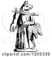 Clipart Of A Vintage Black And White Hunter Royalty Free Vector Illustration