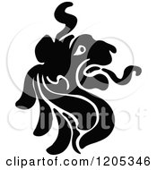 Cartoon Of A Vintage Black And White Lion Head In Profile Royalty Free Vector Clipart