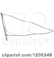 Clipart Of A Vintage Black And White Flag Royalty Free Vector Illustration