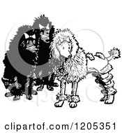 Poster, Art Print Of Vintage Black And White Trio Of Poodles