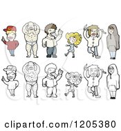 Cartoon Of A Group Of People Royalty Free Vector Illustration