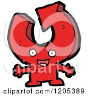 Cartoon Of A Red Directional Arrow Character Royalty Free Vector Illustration by lineartestpilot