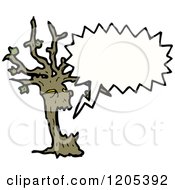 Cartoon Of A Scary Tree Speaking Royalty Free Vector Illustration