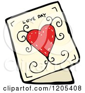 Cartoon Of A Valentines Day Greeting Card Royalty Free Vector Illustration by lineartestpilot