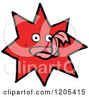 Cartoon Of A Star With A Long Tongue Royalty Free Vector Illustration