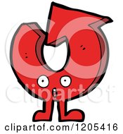 Cartoon Of A Red Directional Arrow Character Royalty Free Vector Illustration by lineartestpilot