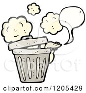 Cartoon Of Stinky Trash Can Speaking Royalty Free Vector Illustration by lineartestpilot