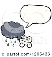 Cartoon Of A Thinking Windy Cloud Royalty Free Vector Illustration by lineartestpilot