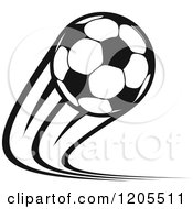 Poster, Art Print Of Black And White Flying Soccer Ball