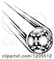 Poster, Art Print Of Black And White Flying Soccer Ball 4