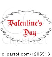 Poster, Art Print Of Red Valentines Day Text With Black Swirls 5