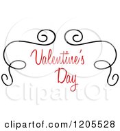 Clipart Of Red Valentines Day Text With Black Swirls 2 Royalty Free Vector Illustration