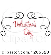 Poster, Art Print Of Red Valentines Day Text With Black Swirls 2