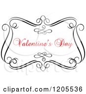 Clipart Of Red Valentines Day Text With Black Swirls 4 Royalty Free Vector Illustration