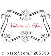 Poster, Art Print Of Red Valentines Day Text With Black Swirls 4