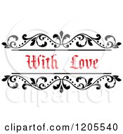 Poster, Art Print Of Red With Love Text And Vines