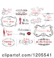 Clipart Of Valentine Greetings And Sayings 2 Royalty Free Vector Illustration