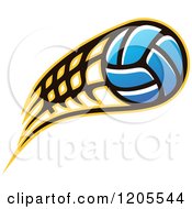 Blue Volleyball With A Net Speed Trail