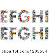 Poster, Art Print Of Colorful E F G H And I Made Of Tiny Letters