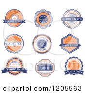 Poster, Art Print Of Orange Blue And White Vintage Quality Guarantee Labels