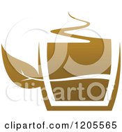 Clipart Of A Cup Of Brown Tea Or Coffee 3 Royalty Free Vector Illustration