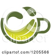 Clipart Of A Cup Of Green Tea Or Coffee 13 Royalty Free Vector Illustration