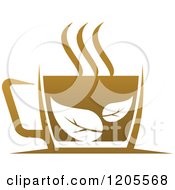 Clipart Of A Cup Of Brown Tea Or Coffee 4 Royalty Free Vector Illustration