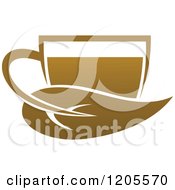 Clipart Of A Cup Of Brown Tea Or Coffee 2 Royalty Free Vector Illustration