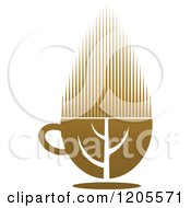 Clipart Of A Cup Of Brown Tea Or Coffee Royalty Free Vector Illustration