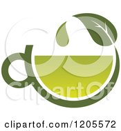 Clipart Of A Cup Of Green Tea Or Coffee 10 Royalty Free Vector Illustration