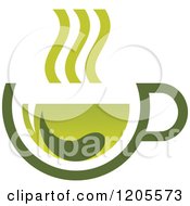 Clipart Of A Cup Of Green Tea Or Coffee 11 Royalty Free Vector Illustration