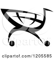 Clipart Of A Black And White Shopping Cart Icon 11 Royalty Free Vector Illustration