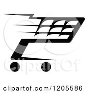 Clipart Of A Black And White Shopping Cart Icon 10 Royalty Free Vector Illustration